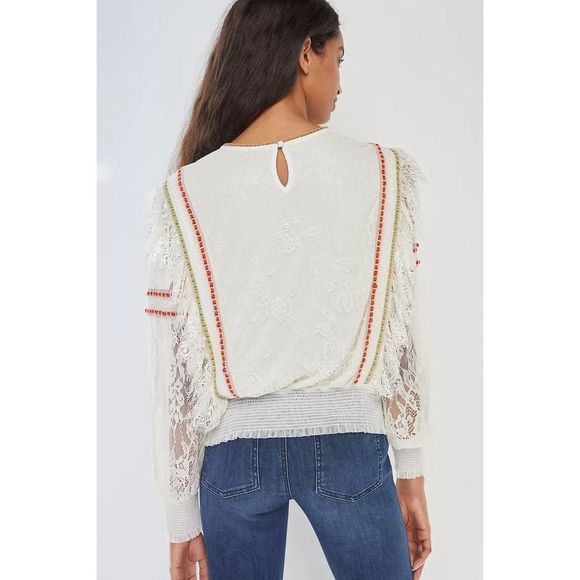 Anthropologie Tali Embroidered Lace Top by 
Bl-nk NWT Size Medium - Picture 4 of 6